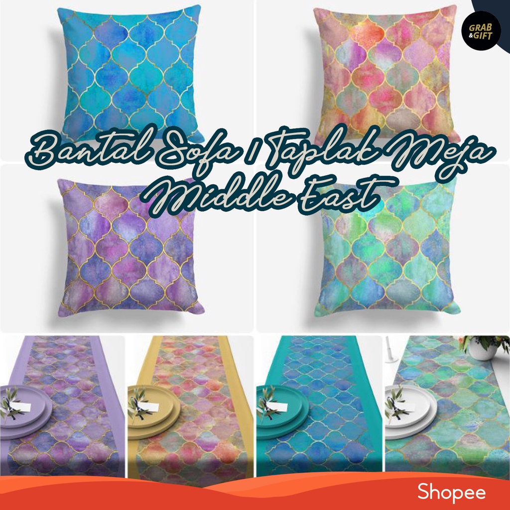 Bantal Sofa // Taplak meja Motif Middle East Timur Tengah Maroko