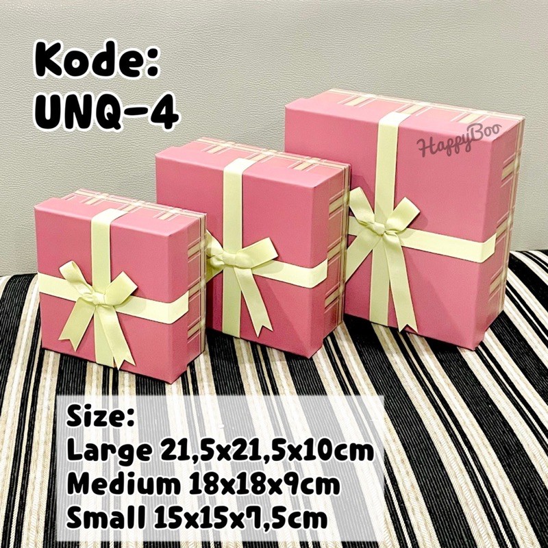 kotak kado gift box kado hampers unq4 set 3 susun / satuan large medium small kecil sedang besar