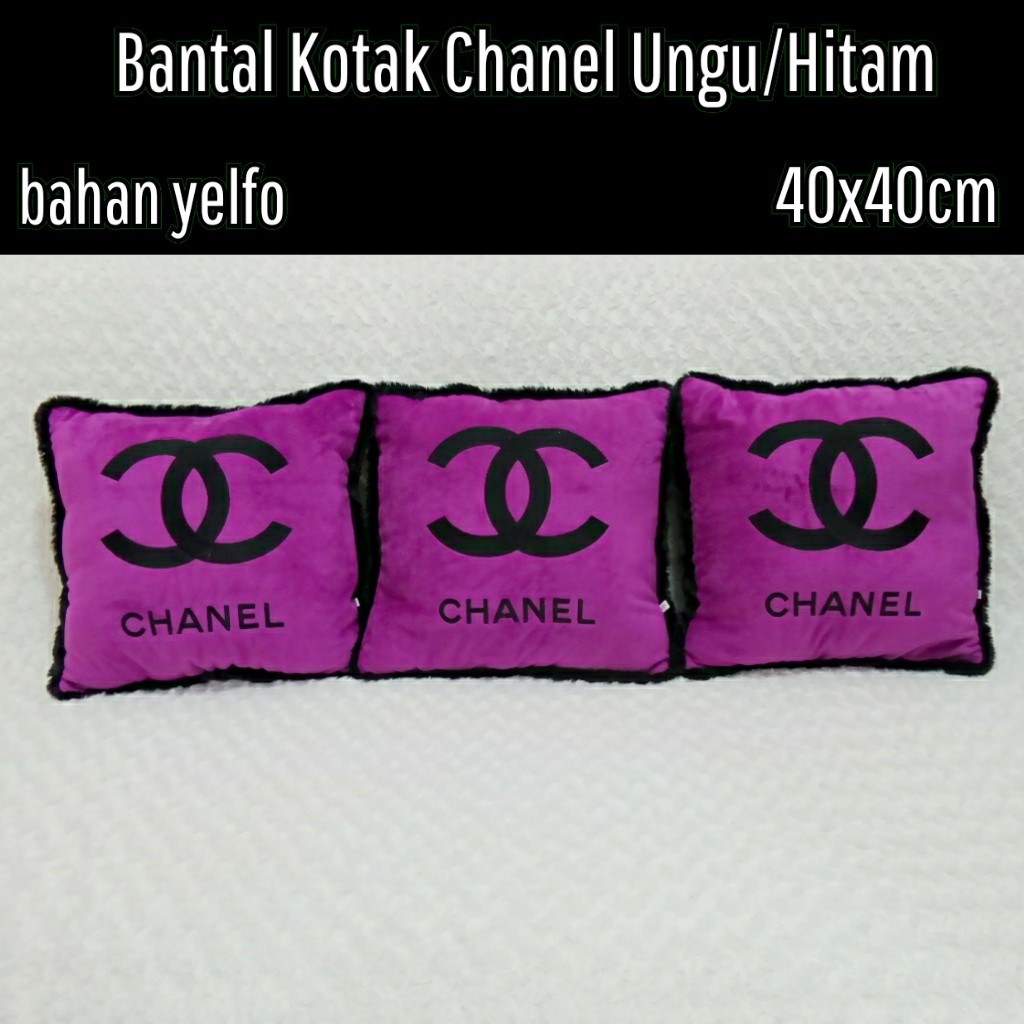 BantaL Kotak - Bantal Sofa Chanel Ungu