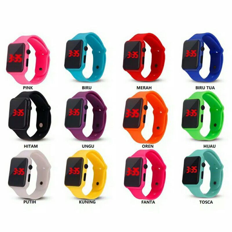 JAM TANGAN LED SPORTY JAM TANGAN UNISEX PRIA WANITA JAM ANAK JAM LED DIGITAL MURAH JAM BANJARMASIN