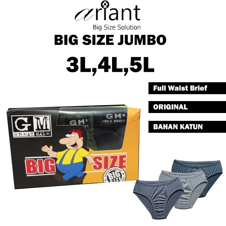 Celana Dalam Pria GT MAN Original Isi 3 Sempak Jumbo XXXL 5XL 6XL CD Big Size Premium