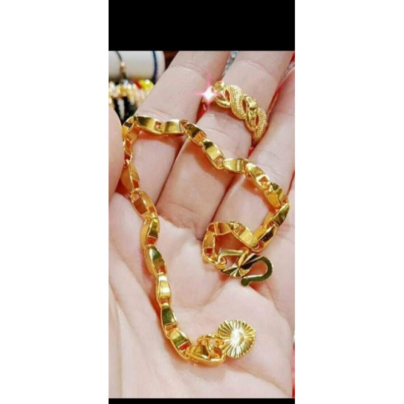set perhiasan dewasa gelang+cincin bahan koin 91