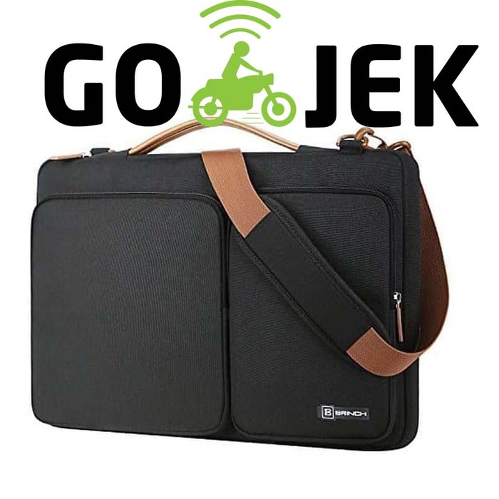 Tas Laptop BRINCH black Executive with Long Strap 13 inch