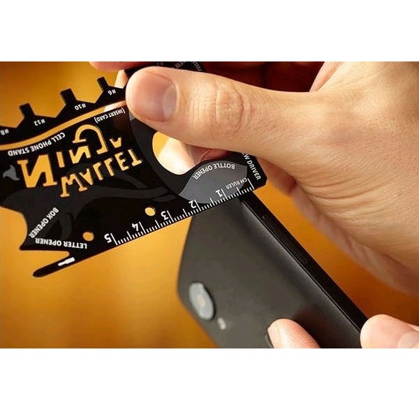 Wallet Ninja 18in1 Multi Purpose Credit Card Sized Pocket Tool - Black