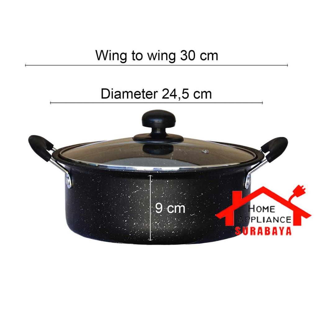 Panci Wajan Marble Set Anti Lengket Cookware Set 7 Pcs Asta Marbello