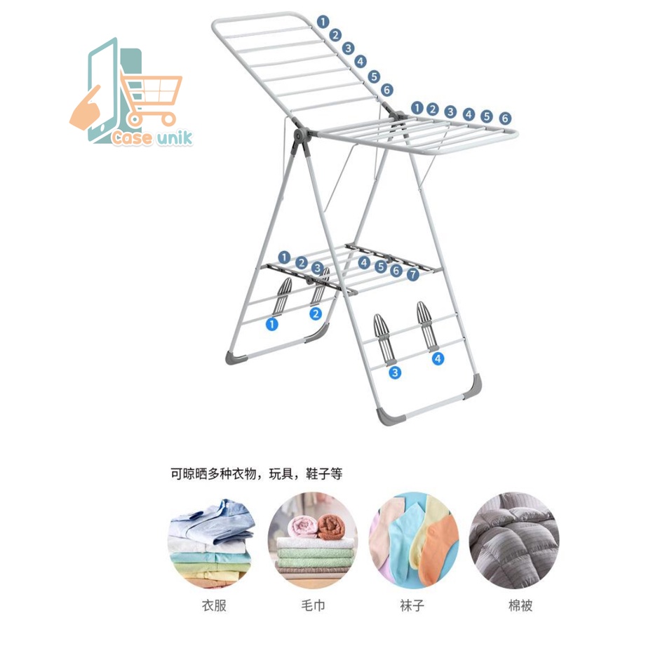 RT92 JEMURAN HANGER GANTUNGAN BAJU SEPATU PAKAIAN STAND LIPAT CS3960