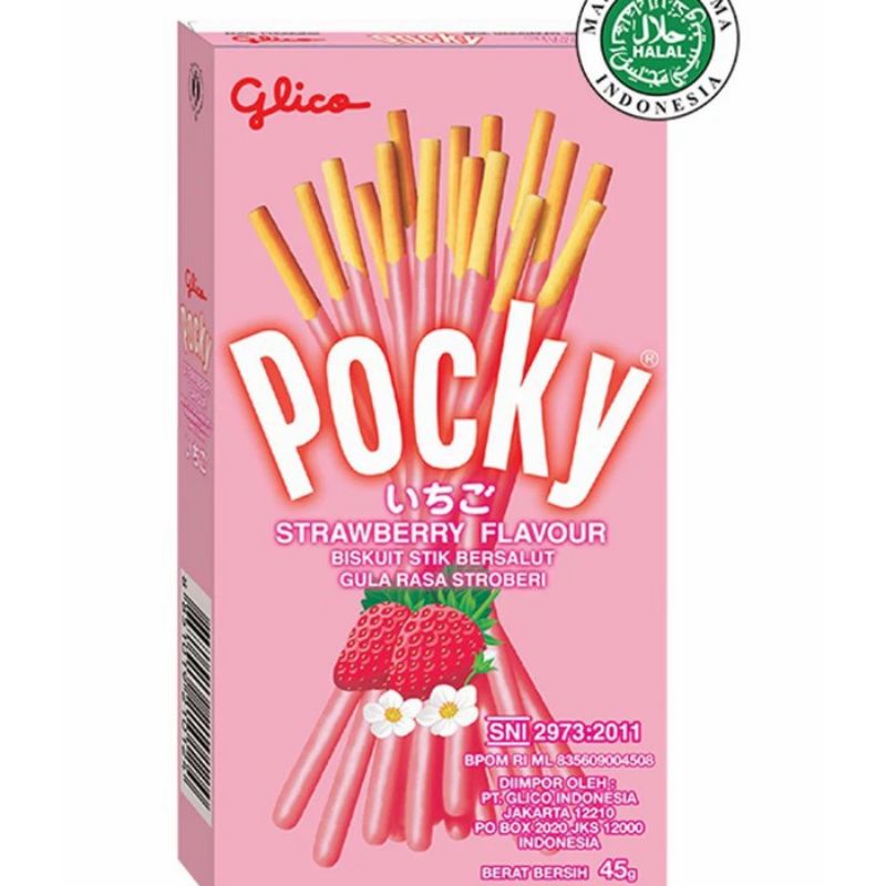 

GLICO POCKY Pink Strawberry Stroberi Biskuit Stik 45 Gr AYES TOSERBA