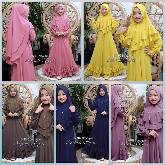 Aryanti syari kids original khz/gamis syari anak premium