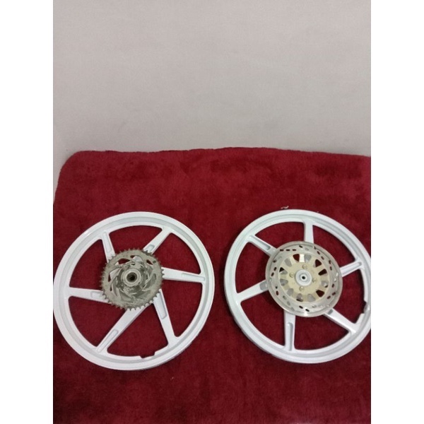 velg Suzuki Satria 2 tak hiu lscm double disc DD original putih