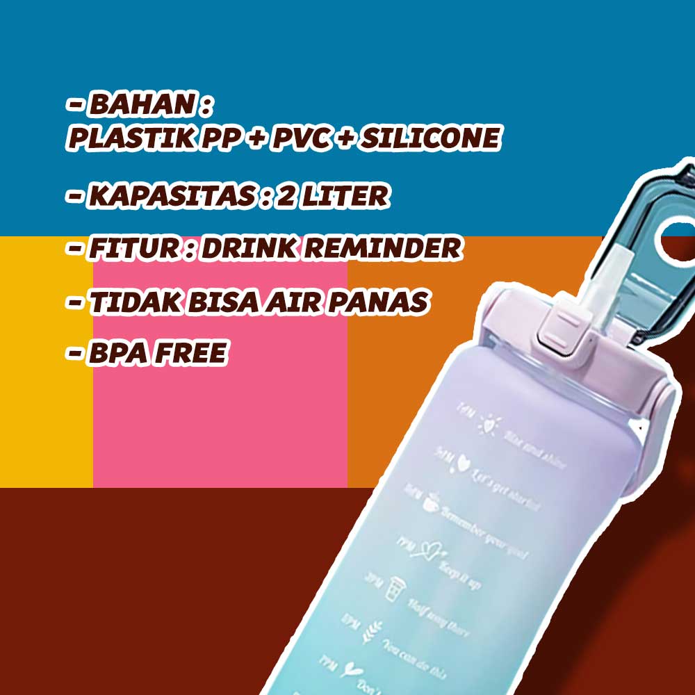 Botol Minum 2 Liter Warna Pastel