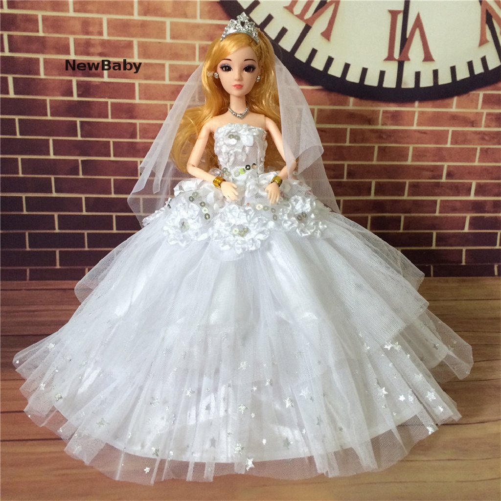 Dress Pesta Pernikahan Handmade Hias Sequin Untuk Aksesoris Boneka Barbie