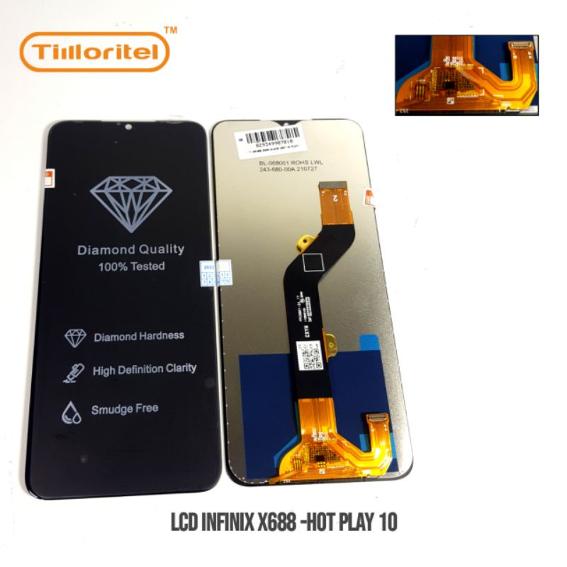 LCD+TS INFINIX X688 /X688B BLACK (HOT 10 PLAY/HOT 11 PLAY )