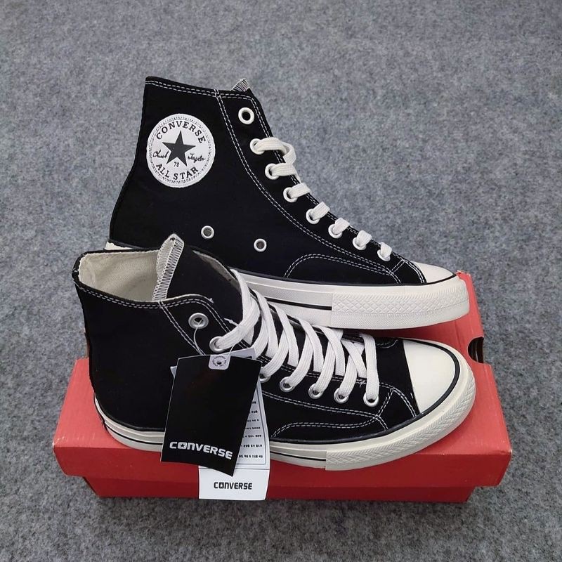 Converse Sepatu Converse 70s All star Black Eggret High Hitam putih Sepatu All star Converse premium