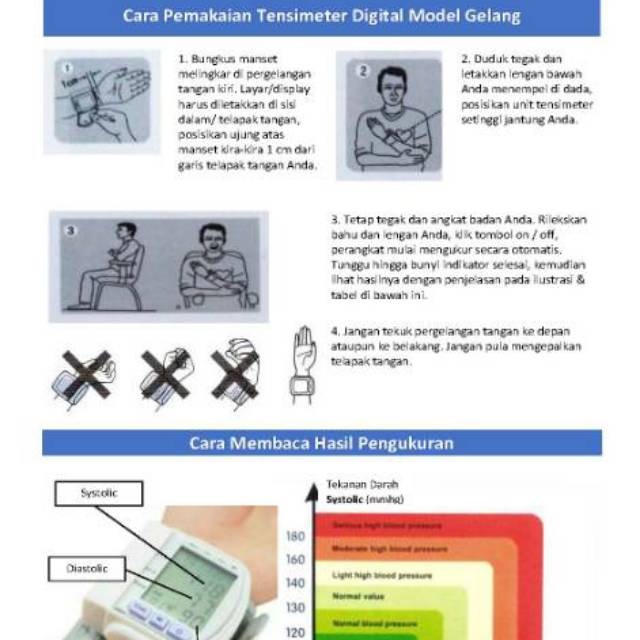 Tensimeter Digital Alat Ukur Tekanan Darah Model Gelang Lengkap Tensi + Baterai + Dus + Box Mika