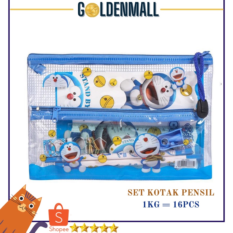 GM815 COD Kotak Pensil Karakter Anak Motif Sekolahan Pensil Pulpen Set [1KG=16PCS]