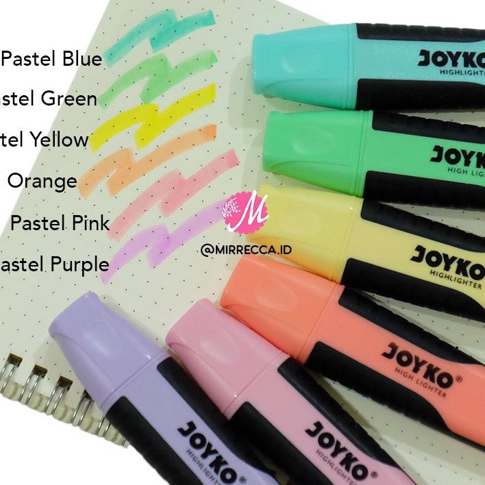 

★Promo★ SET 6 WARNA PASTEL HIGHLIGHTER JOYKO BUNDLING PAKET ALAT TULIS KANTOR SEKOLAH ♤