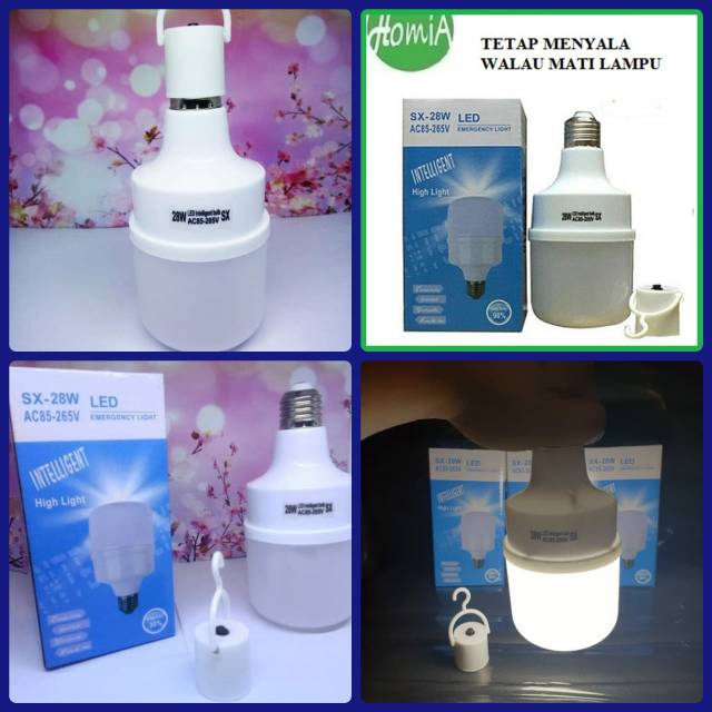 HooDiestro - Lampu LED 28 Watt Intellignet Tetap Nyala Saat Mati Lampu