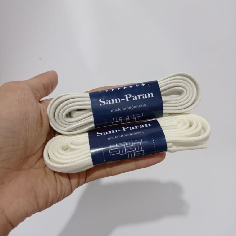 TALI SEPATU SAMPARAN WAXED SHOE LACES LILIN FLAT PIPIH GEPENG PANJANG 120CM PUTIH TULANG HITAM CREAM HIJAU NAVY COKLAT MERAH PINK KHAKI VANILLA BIRU