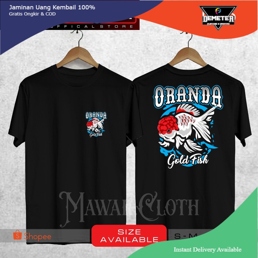 Kaos / Baju Ikan Mas Oranda Goldfish / Ikan Koki Terbaru Terlaris - Mawar.Cloth