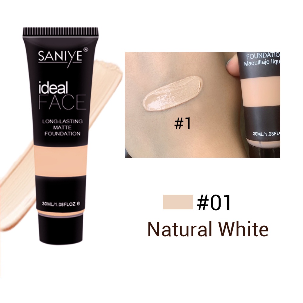 SANIYE 3 Warna Foundation Cair Matte Poreless Liquid Foundation Dengan Pelembab Full Coverage