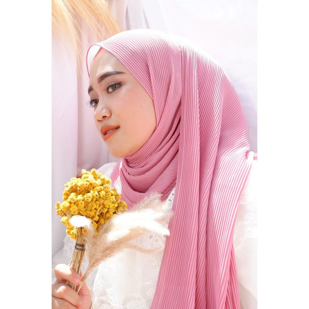 Pashmina Plisket Ceruty Babydol//Pasmina Shawl-Dustypink