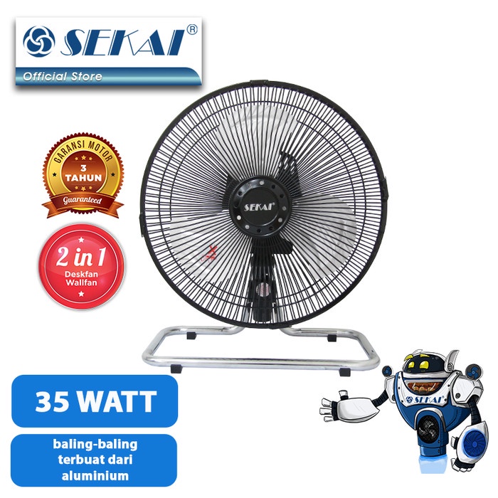 SEKAI Metal Fan 10 Inch HFN1060 Kipas 2in1 Lantai Dinding HFN 1060