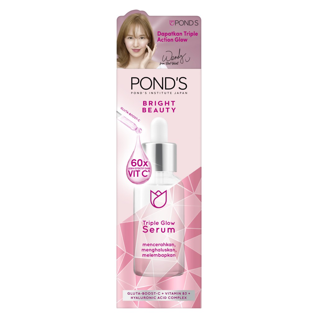 Ponds Triplegrow Serum Wajah Brightening Serum Bright Beauty W Hyaluronic&amp;Niacinamide 30G