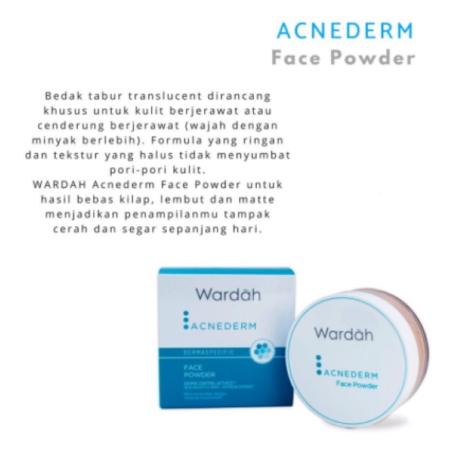 Wardah Acnederm Dermaspecific Face Powder Wardah Bedak Bedak wardah bedak wajah wardah bedak wajah