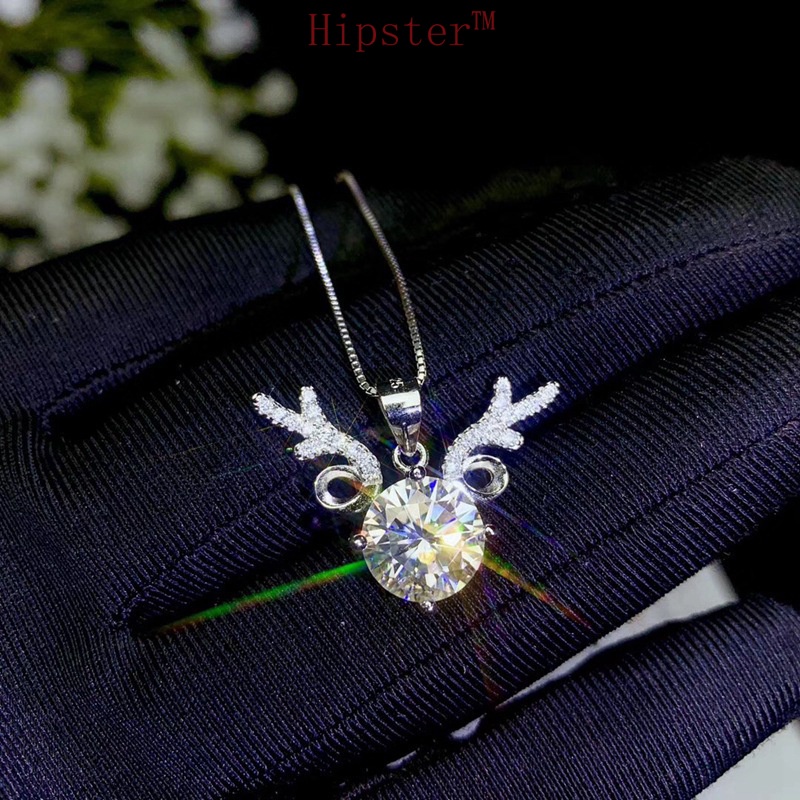 Hot Sale Classic Light Luxury Moissanite Antlers Pendant Necklace