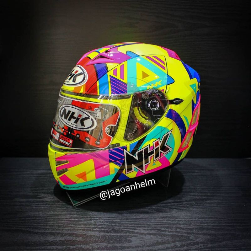 NHK TERMINATOR FULL FACE-DOUBLE VISOR YELLOW FLUO-FREE STIKER VISOR