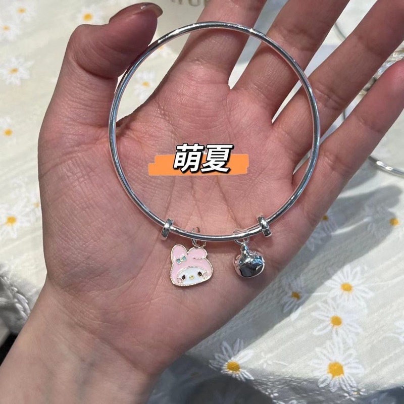 Gelang Giok Laurel Dog Kulomi Warna Silver Gaya Korea Untuk Pasangan