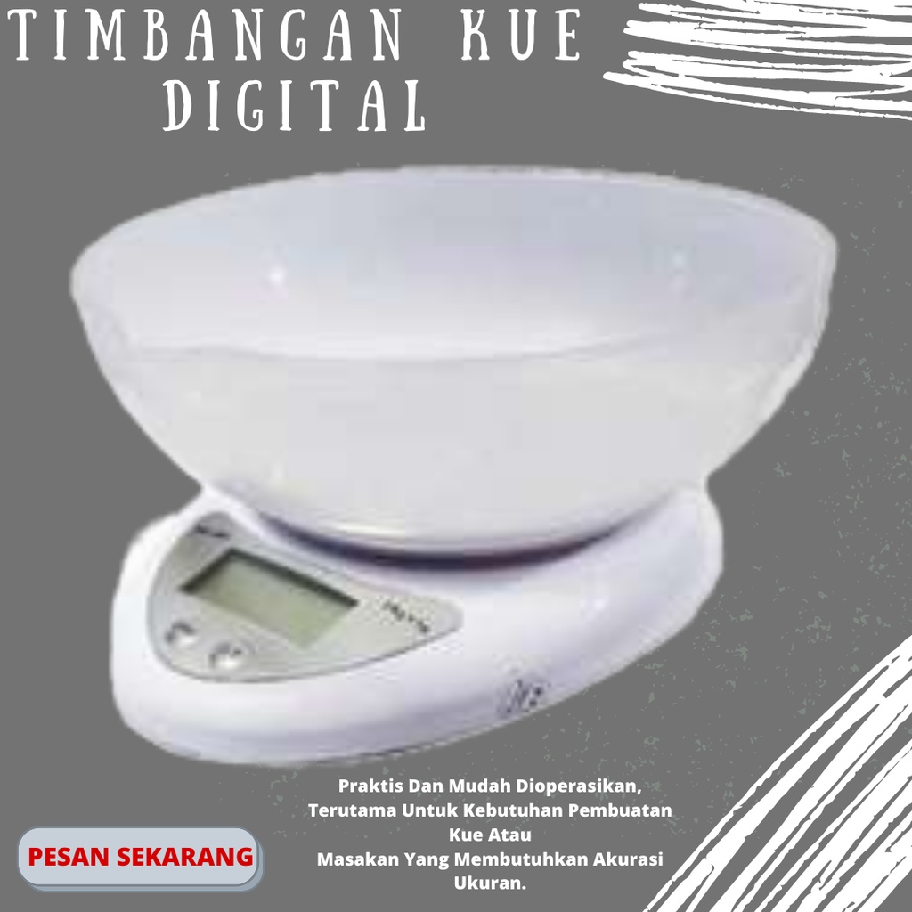 TERBARU!!! Timbangan dapur mangkuk timbangan kue timbangan digital 5kg