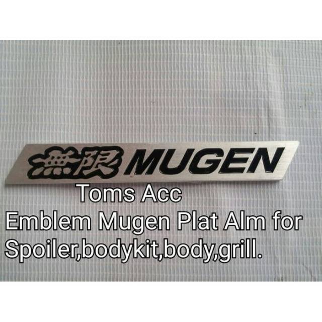Emblem Mugen Alumunium Spoiler Wing Bodykit Grill Body Plat Honda Civic Brio HRV Mobilio Accord Jazz