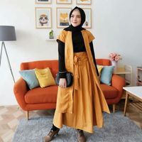 Baju Muslim Set Murah INNER + OUTER +ROK / Atasan dan Bawahan Wanita