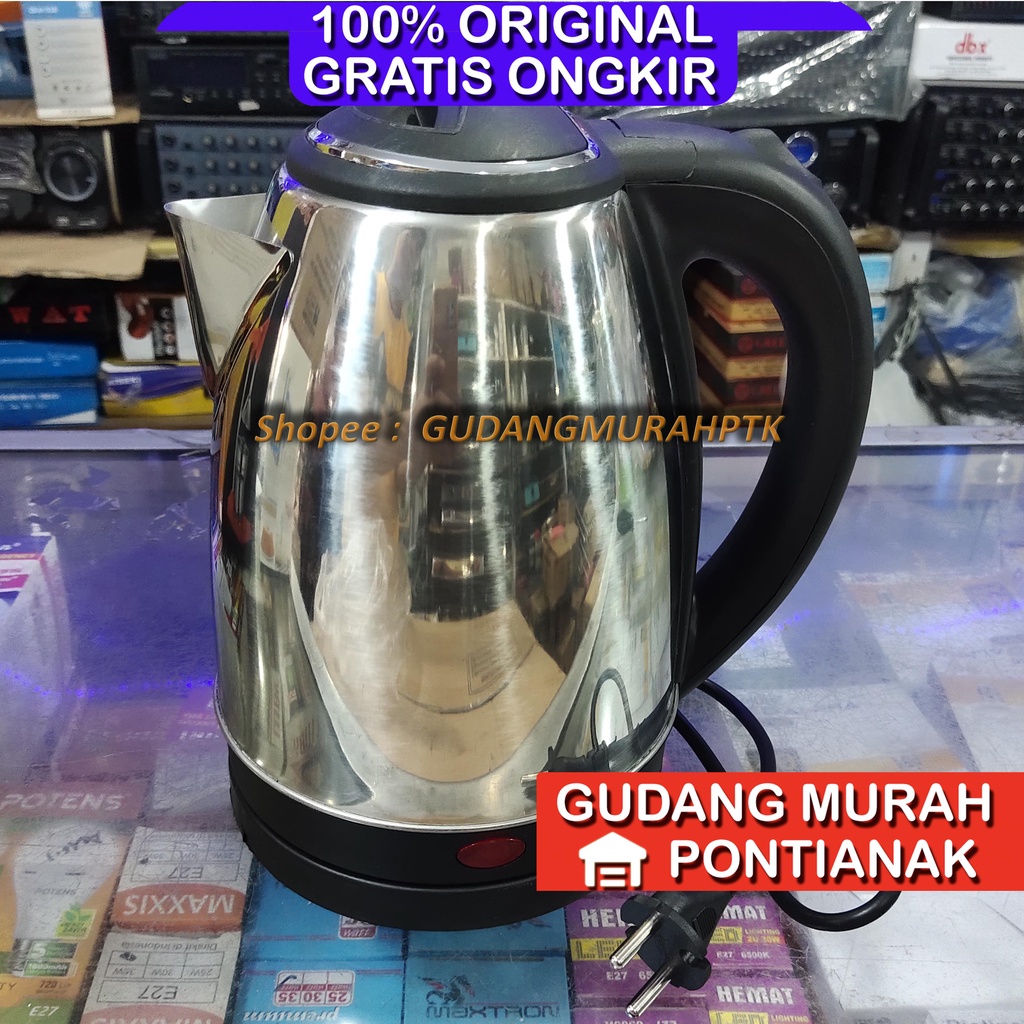 Teko Listrik VAIDA / SQRS / Teko listrik Scarlet /Teko listrik Hemat 2 Liter Stainless Anti karat / Kettle listrik scarlet