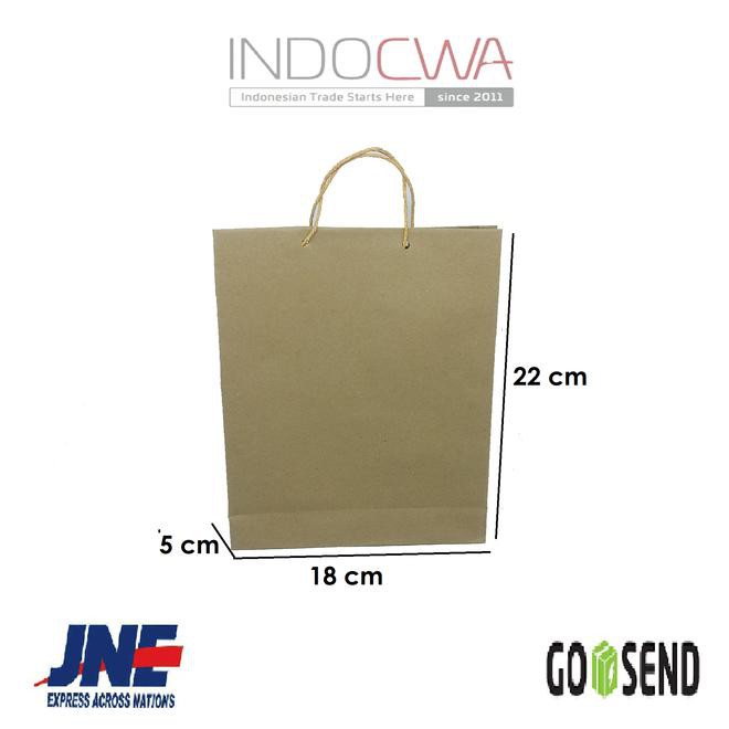 

Februari Maniss Tas Kertas / Paper Bag Polos Tali Rotan Uk 18 X 5 X 22 Kode 962