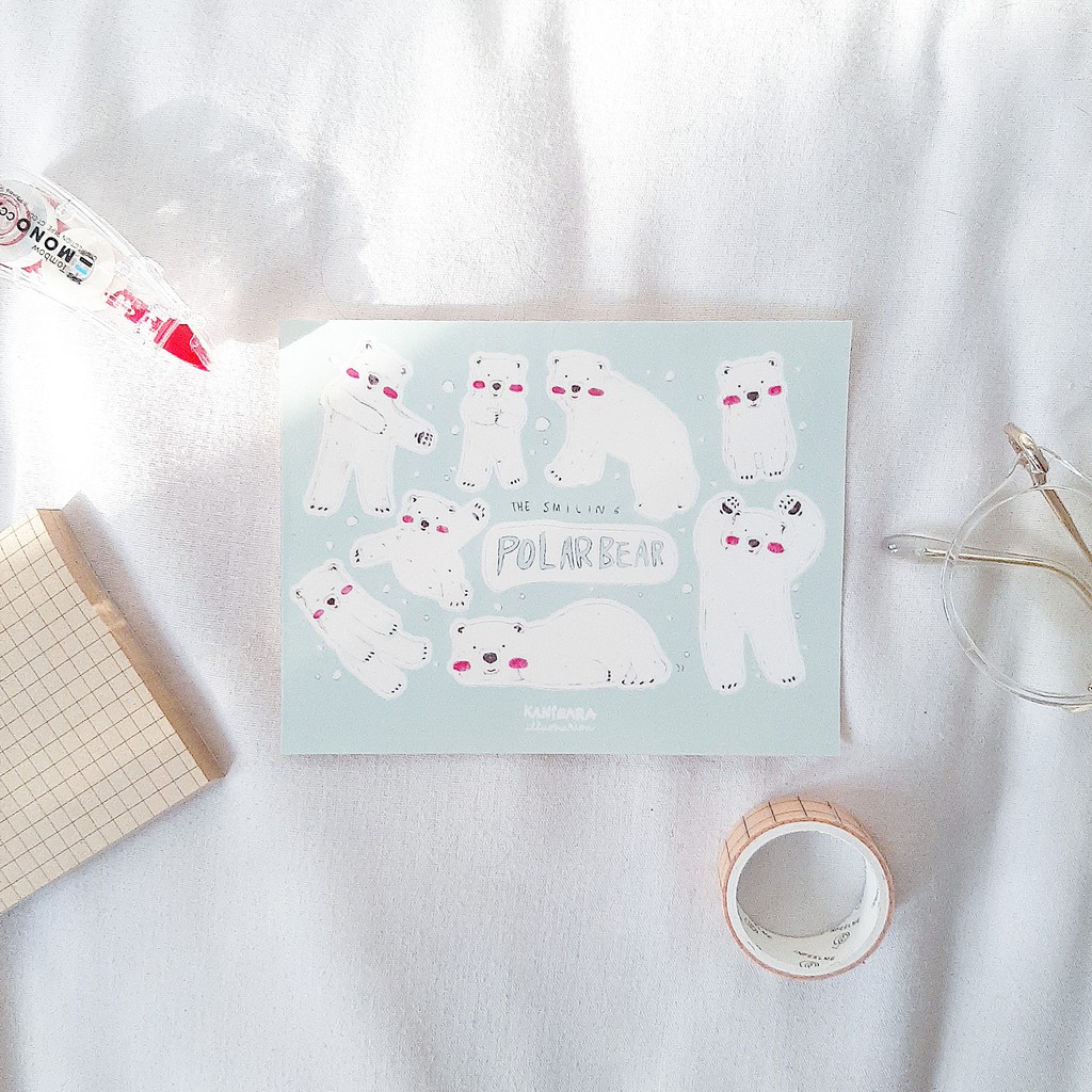 

Polar Bear Cutting Sticker Handphone / Journal / Scrapbook