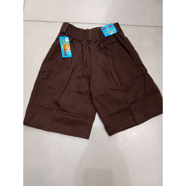 seragam SD celana pendek (merah, coklat, hitam)