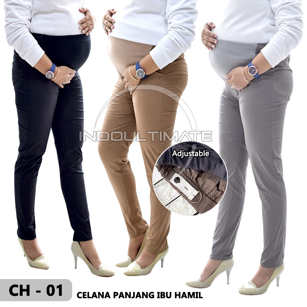 Celana hamil Kerja Panjang Kain Katun Kantor Ibu Hamil BY CH-01 leging pakaian ibu hamil baju