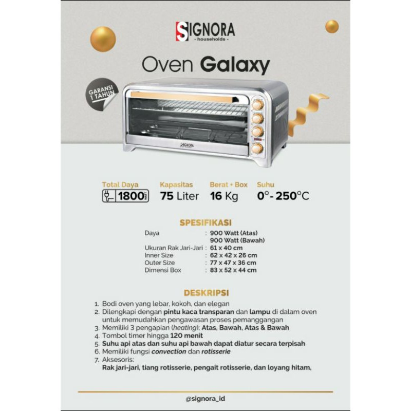 Oven Galaxy PRO signora Baru 75L Ready