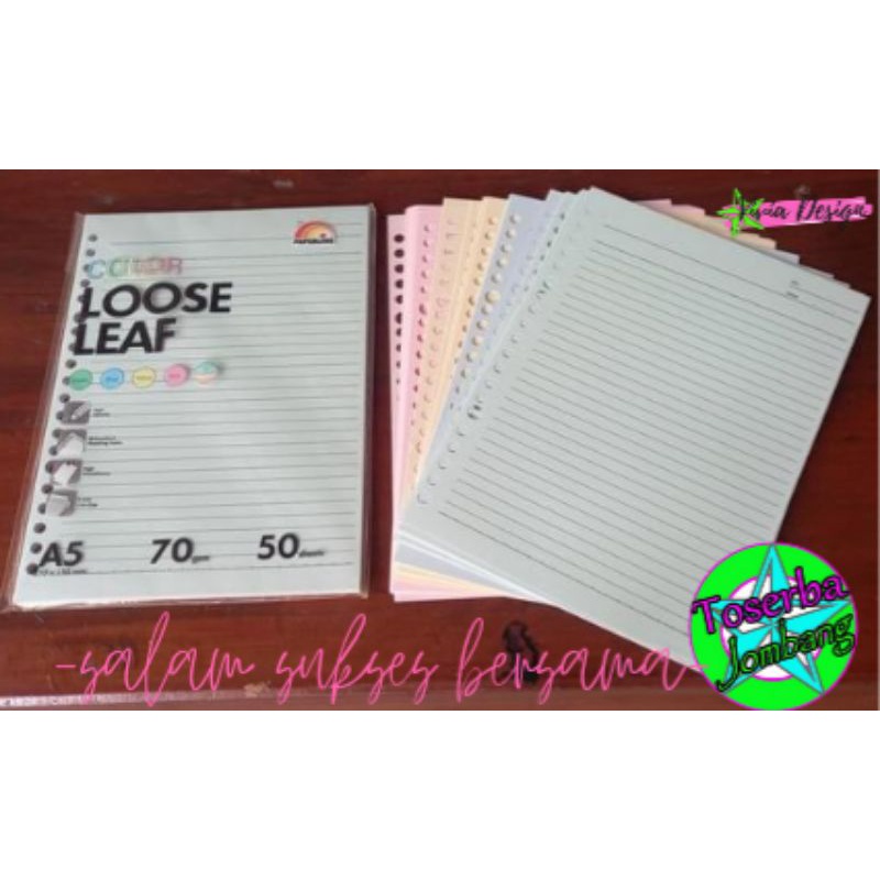 

Loose Leaf A5 isi 50 lembar Rainbow / Isi Binder