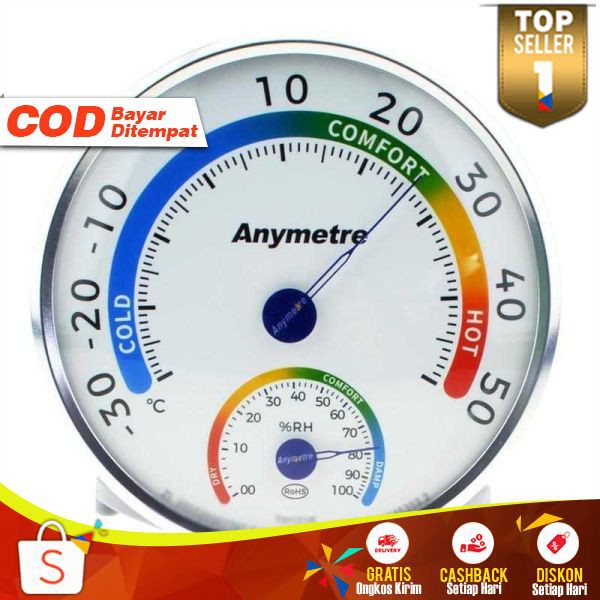 Anymeter Thermohygrometer Analog Anymetre Pengukur Kelembaban Suhu Ruangan Termometer Ruang Murah