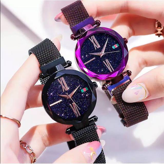 Ready Stok  jam Tangan Wanita Anti Air Magnetik G02 Strap Pasir / Ready 8 Warna