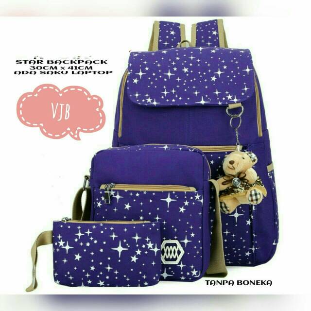 Backpack bintang tutup/tas ransel murah/tas Batam/tas sekolah fashion wanita modern