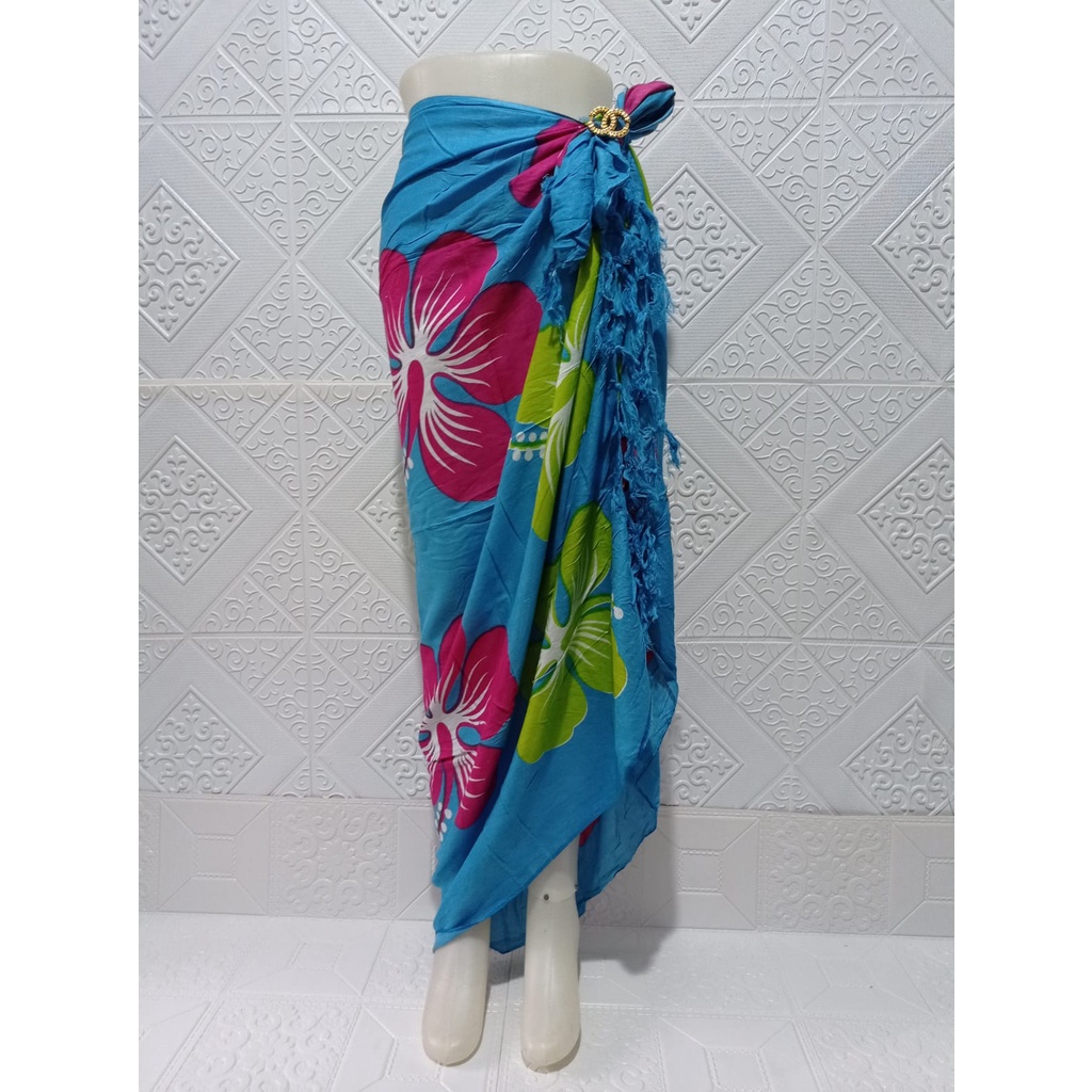 Kain Pantai//Sarung Pantai//Selimut Bali//Selendang Pantai//Kain Warna//Kain Batik//Kain  Aksesories//Motif Sari Bunga-Biru