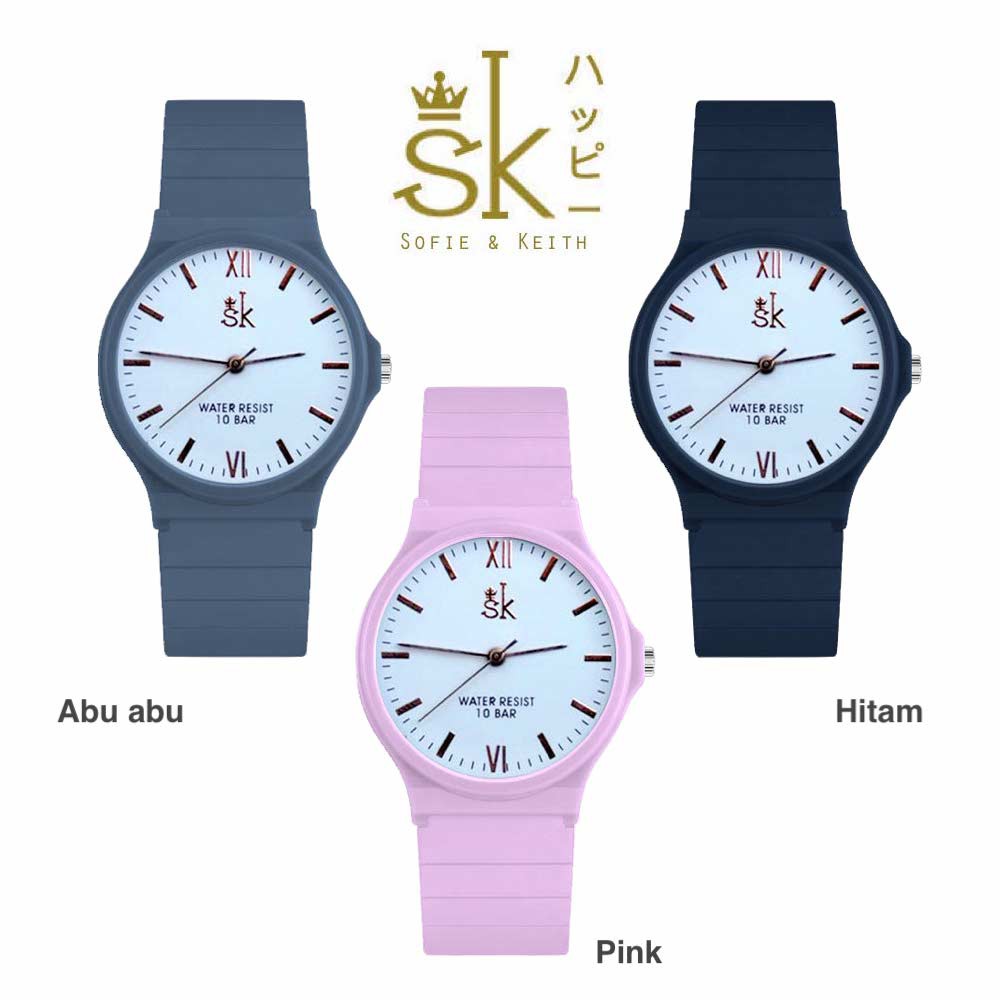 SK - Jam Tangan Water Resistant Pria &amp; Wanita Fashion Strap Rubber ( Group ) SK_131