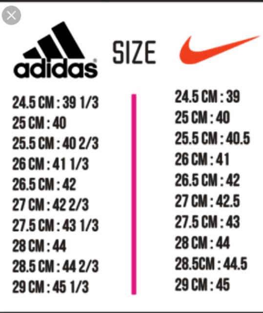 adidas cm to size