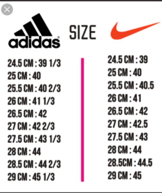 adidas cm size