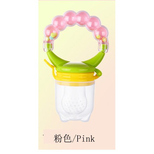 Empeng Dot Buah Anak Bayi Fruit Feeder Rattle Teether Kompeng Pacifier Gigitan Bayi (E30)-Pink