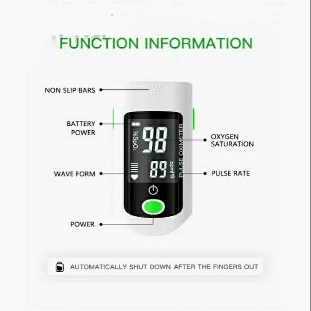 OXIMETER PREMIUM Free 2 pcs Baterai dan Packing Aman